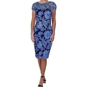 Tadashi Shoji Cap Sleeve Lace Sheath Dress